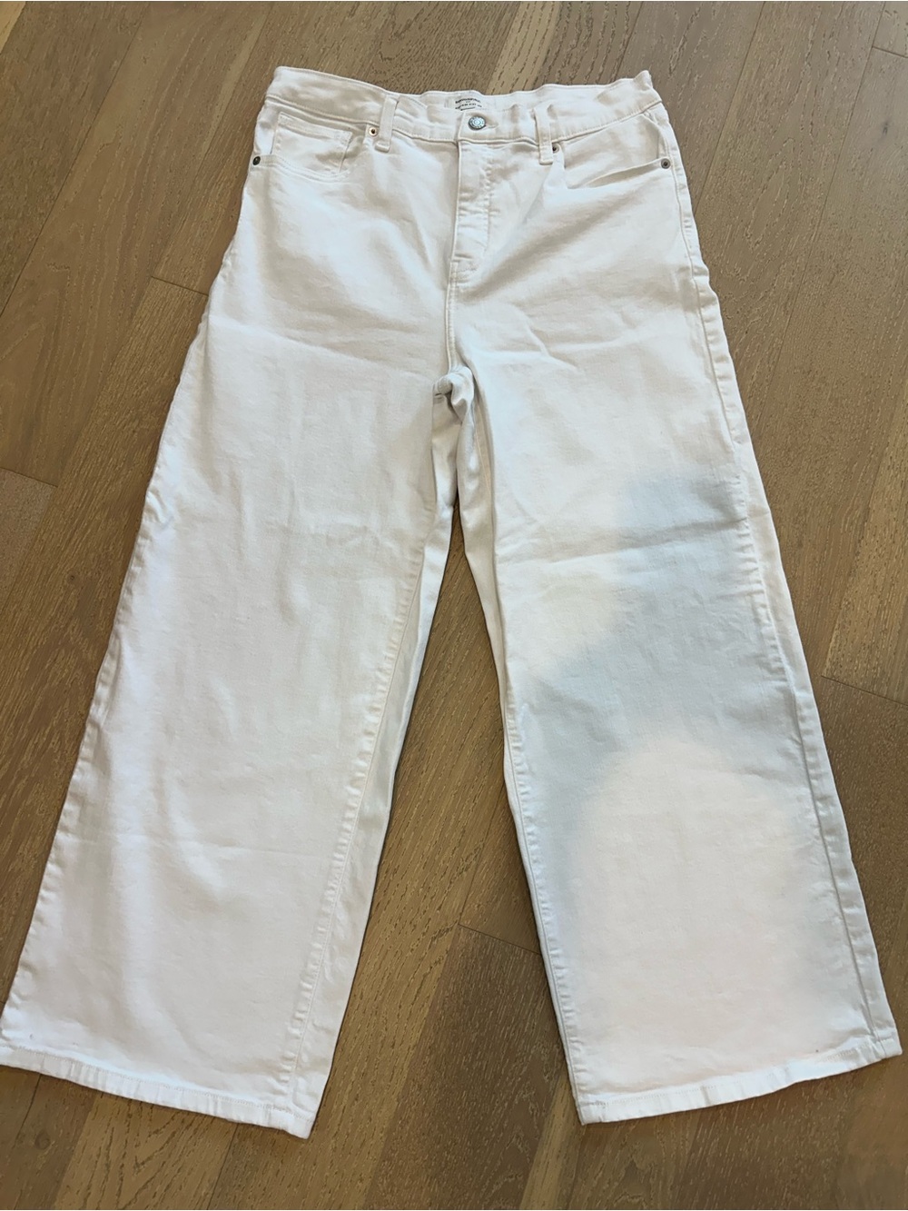 Banana Republic High Rise Wide Leg White Jeans Women’s 32/14 Stretch Denim